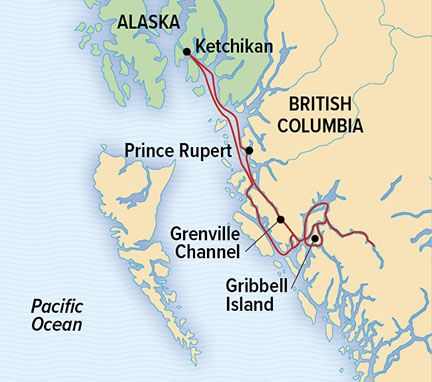 Map - Alaska - Voyage to Great Bear Rainforest